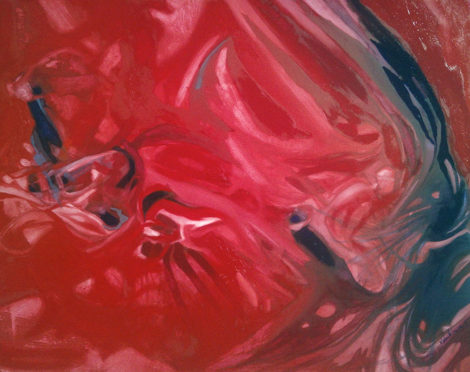 Presenza armonica in passione - c'è c'è stata ci sarà-'b', 2014, olio su tela,100x80 cm